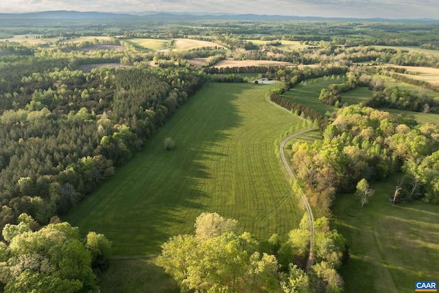 drone / aerial view with a rural view