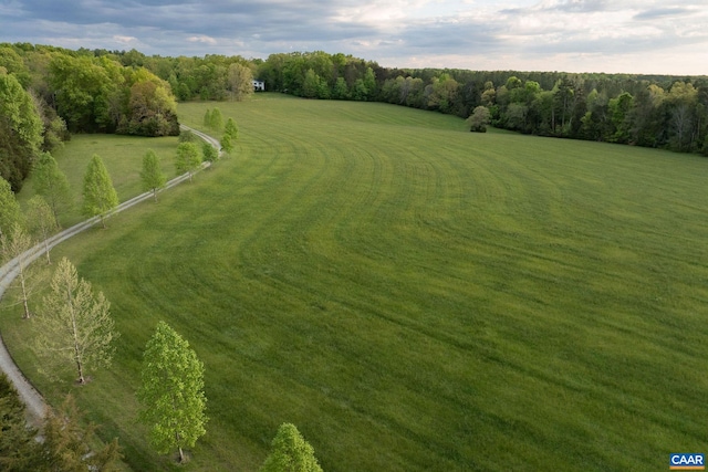 aerial view with a rural view