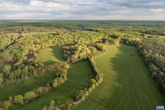 drone / aerial view with a rural view