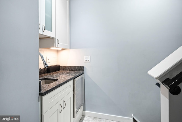 interior space with tasteful backsplash and vanity