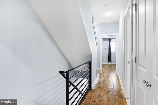 hallway featuring wood-type flooring