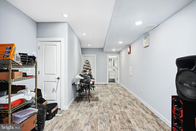 interior space featuring light wood-type flooring