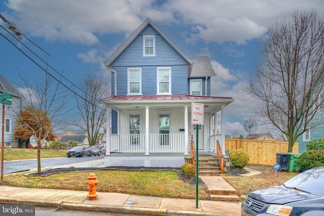 view of front of home with a porch