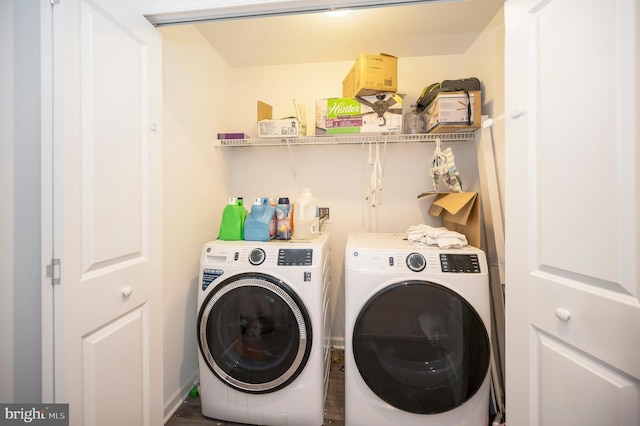 washroom featuring separate washer and dryer