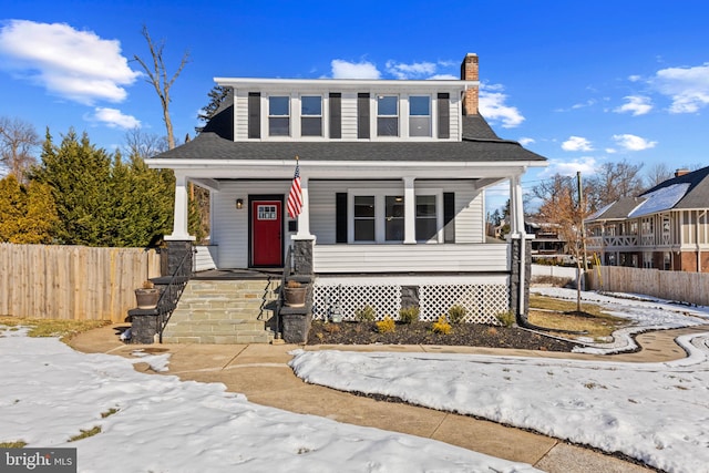 bungalow-style home featuring covered porch