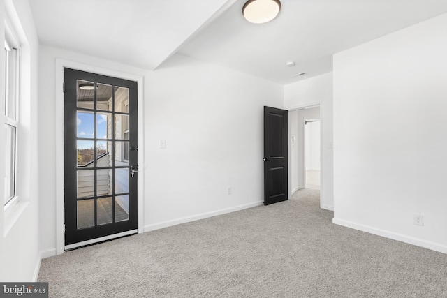 view of carpeted spare room