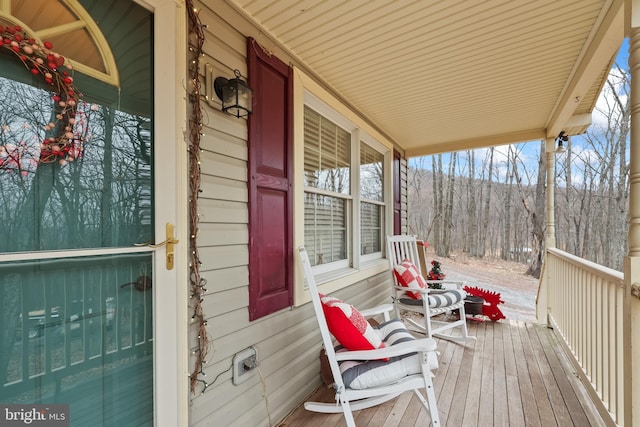 deck with covered porch