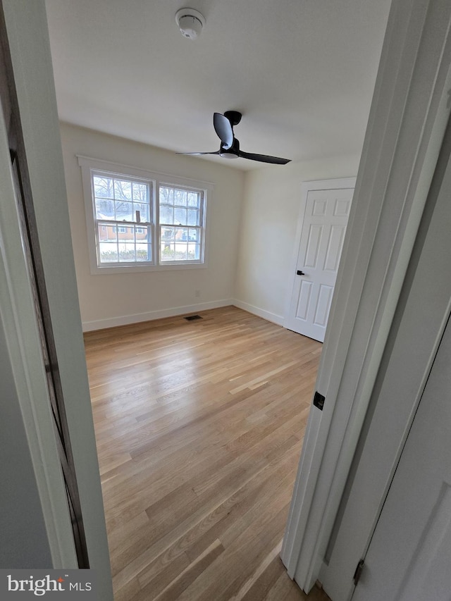 empty room featuring light wood-type flooring