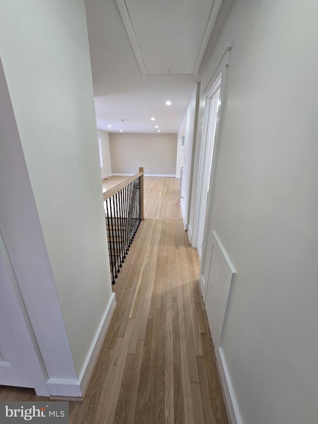 hall featuring light hardwood / wood-style flooring