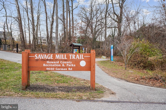 view of community sign