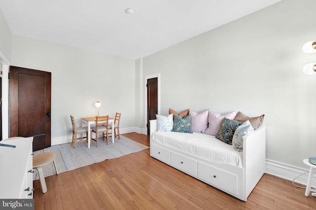 living room featuring light wood-type flooring