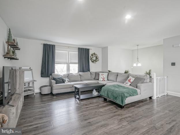 living room featuring hardwood / wood-style flooring