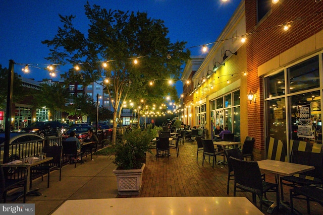 view of patio at twilight