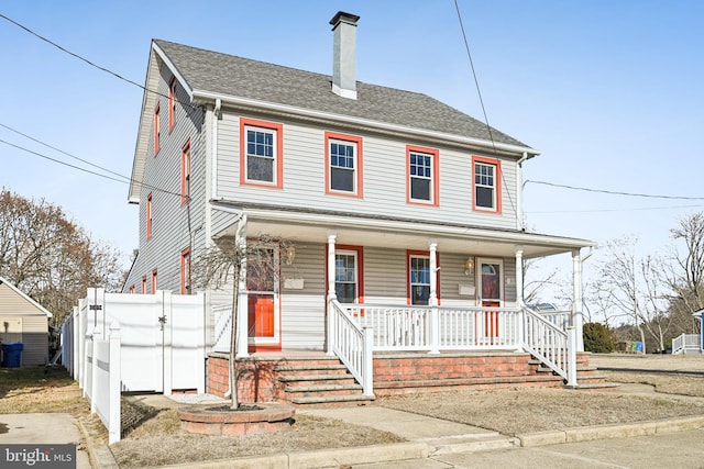 view of front of property with a porch