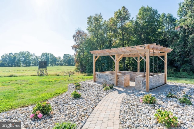 view of patio / terrace featuring a pergola