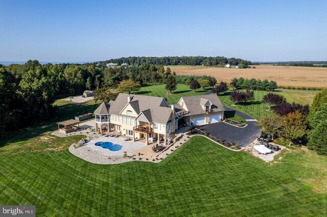 bird's eye view featuring a rural view