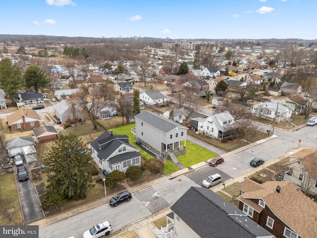 aerial view with a residential view