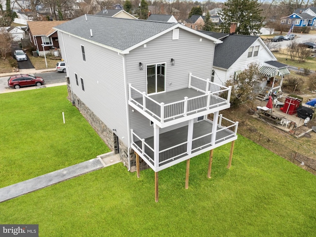 aerial view with a residential view
