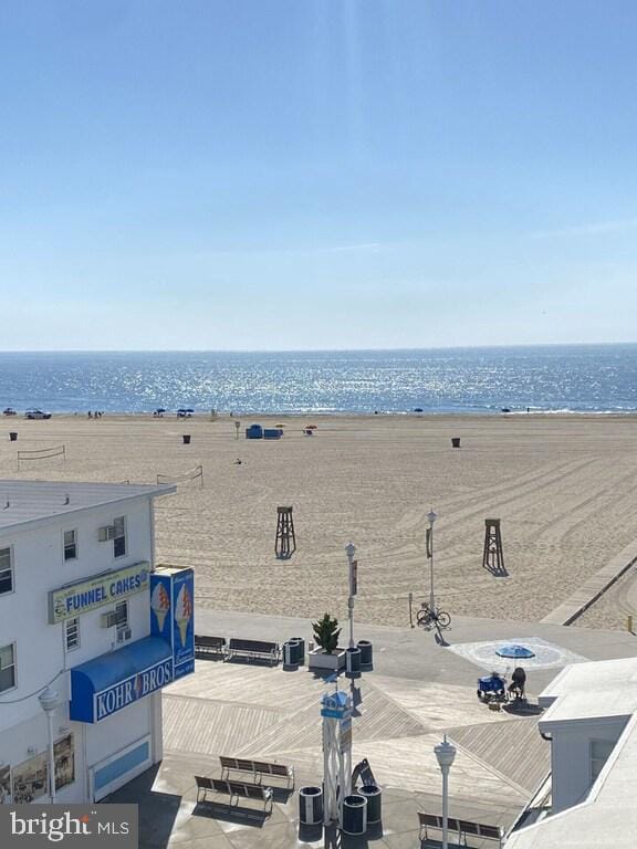 view of water feature with a view of the beach