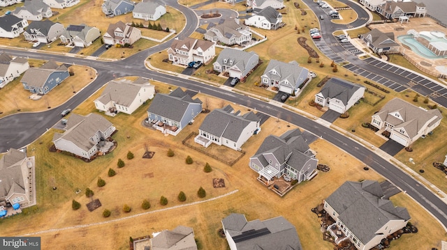 aerial view with a residential view