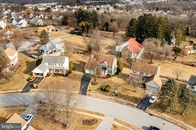 bird's eye view with a residential view