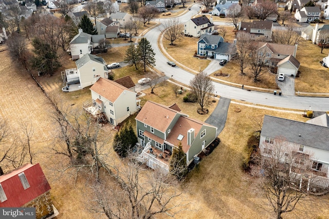 drone / aerial view with a residential view