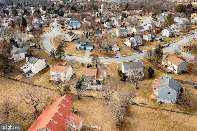 drone / aerial view with a residential view