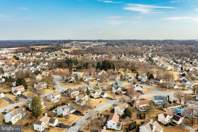 bird's eye view with a residential view