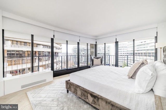 bedroom featuring light hardwood / wood-style flooring