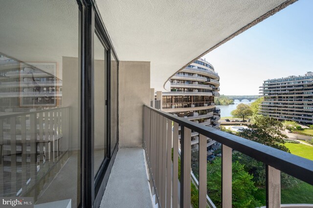 balcony with a water view