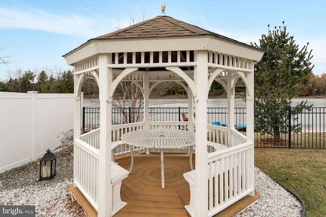 exterior space with a gazebo