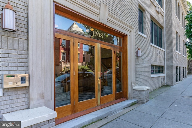 entrance to property with french doors