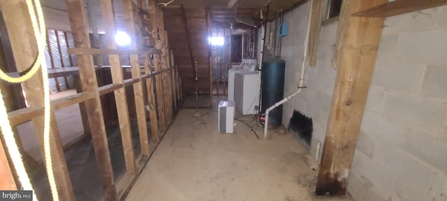 basement featuring washer and dryer