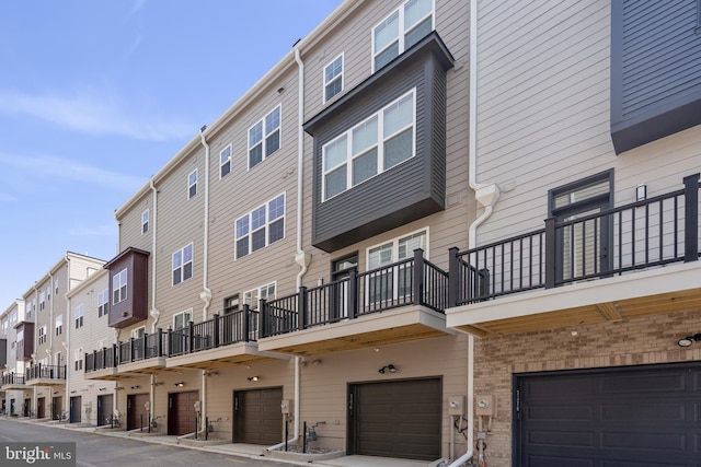 view of building exterior with a garage