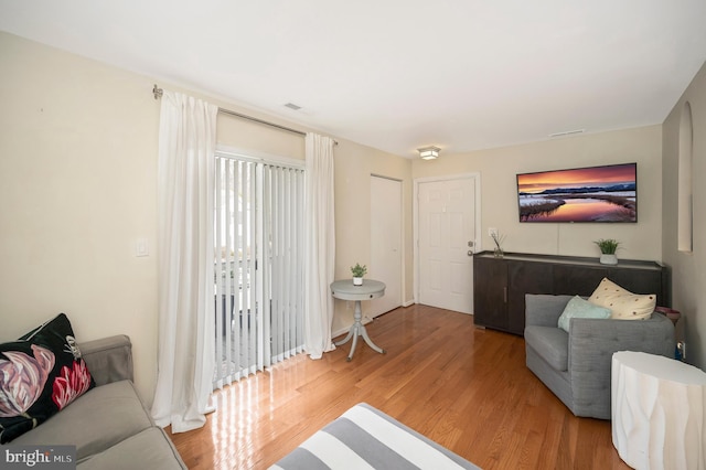 living room featuring hardwood / wood-style flooring