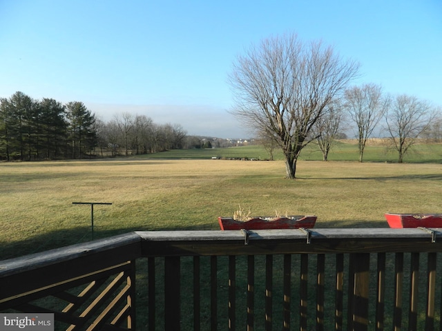 view of yard with a rural view