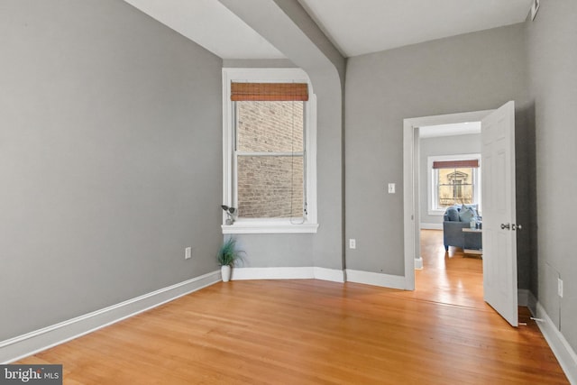 unfurnished room featuring hardwood / wood-style floors