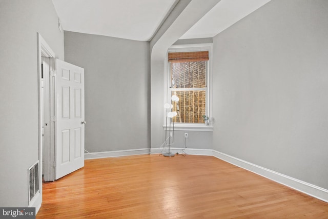 interior space with light hardwood / wood-style floors