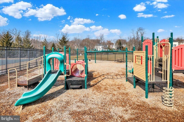 community jungle gym featuring fence