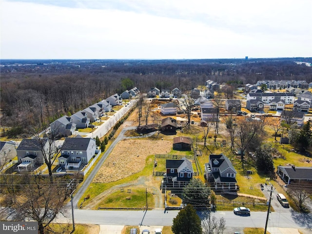 drone / aerial view featuring a residential view