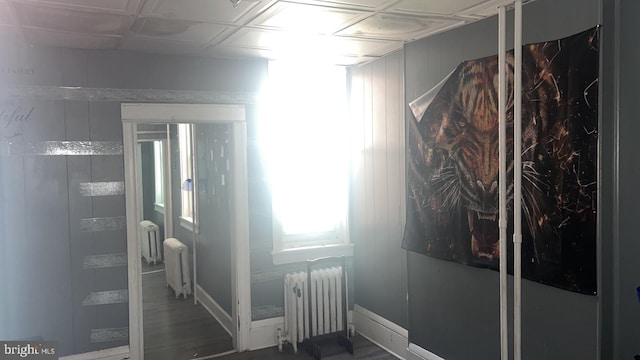 entrance foyer with radiator heating unit