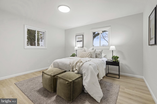 bedroom featuring light hardwood / wood-style floors