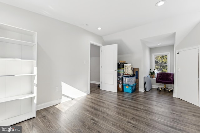 living room featuring dark hardwood / wood-style flooring