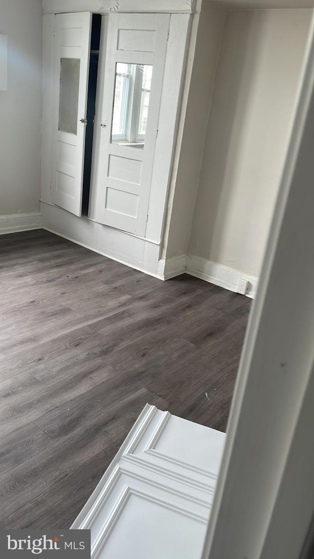 entrance foyer featuring dark wood-type flooring