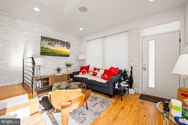 living room featuring hardwood / wood-style flooring