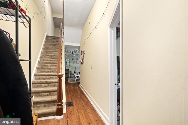 interior space with hardwood / wood-style flooring