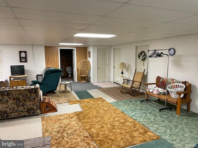 interior space featuring a paneled ceiling