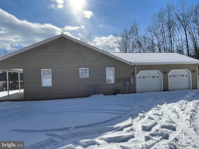 view of snowy exterior