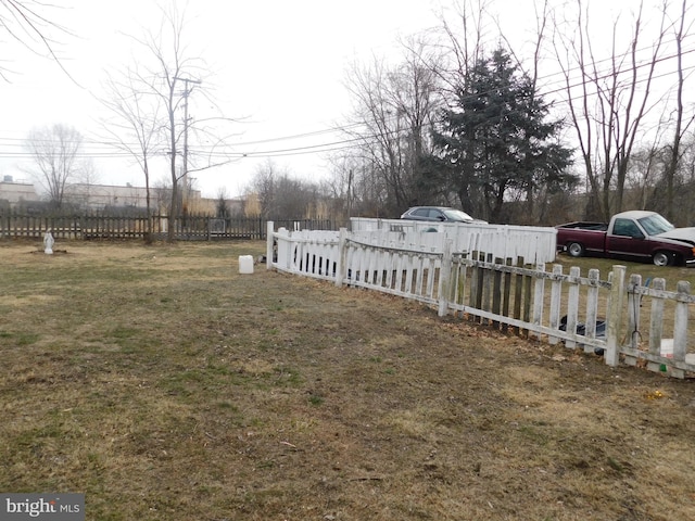 view of yard with fence