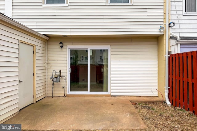 doorway to property featuring a patio